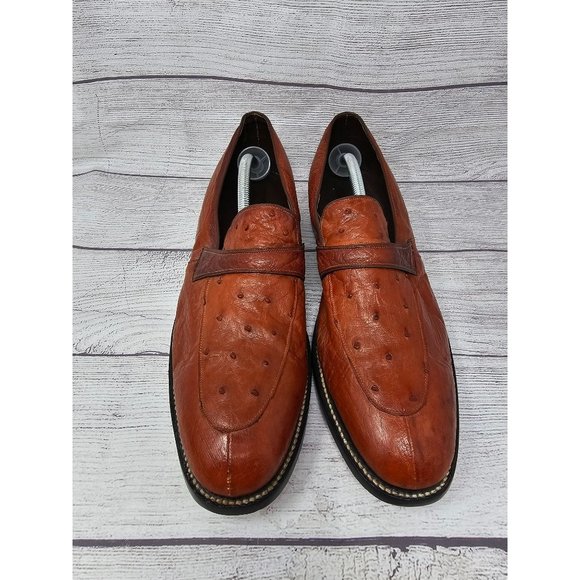 Ostrich Men's Penny Loafer Size 12 with Wood Sole - Picture 3 of 16